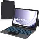 Folio Touch Keyboard Case for Samsung Galaxy Tab A9+/A11+ 11 inch - Slim Wireless Smart Touch Trackpad Keyboard Folio Tablet Cover - Backlit Keyboard with Kickstand for Tab A9 Plus 11" 2023 Black