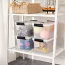 6 Quart Clear Storage Latch Box/Bins, 6-Pack Plastic Container with Latches and Lid