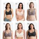 Gailife V Neck Jelly Front Closure Bras for Women Wireless Full Coverage Mastectomy Bralettes Seamless Everyday Bra (XX-Large, Grey)