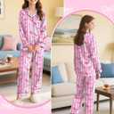 Sylfairy Girls Pajamas Silk PJS Set Satin Sleepwear Long Sleeve Jammies for Kids Button-Down Nightwear Loungewear 8Y (Pink)