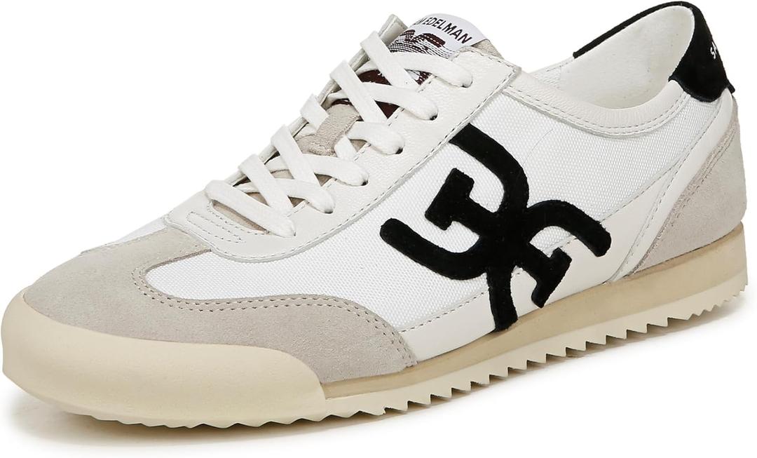 Sam Edelman Women's Ivey Sneaker (7.5, Greige/Bright White/Black)