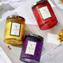 Fall Candle, Spiced Large Scented Candle, Natural Soy Candles Non Toxic for Meditation Spiritual Gift, Aromatherapy Candle for Women Men (Red-Lavender Scent)