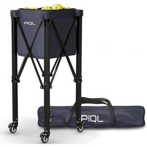 Navy Blue Pickleball Ball Caddy - Wheeled Cart, Storage Bag - 100 pickleball capacity - Tennis Ball Hopper