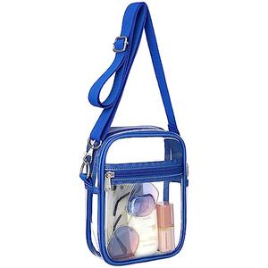 PACKISM Clear Purses for Women Stadium - Clear Bag Stadium Approved Crossbody Bag Adjustable Shoulder Strap for Concerts Sports Festivals Events Game Day, Mini Blue