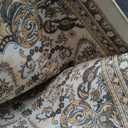 9x12 Area Rugs for Living Room: Washable Rug Vintage Floral Large Rugs for Bedroom Non Slip Soft Low Pile Carpet for Dining Room Office(Beige Brown)