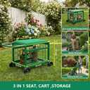 Garden Seat with Wheels, Rolling Garden Stool Heavy Duty Gardening Cart with Seat and 20 Quart Storage Space Use for Patio, Yard, and Outdoors, Medium