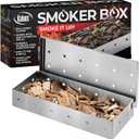 Kaluns Universal Stainless Steel Smoker Box, Gas or Charcoal Grill Smoke Box, Works with Wood Chips, add Delicious Smoked Flavor, Hinged Lid,Warp Free Grill Accessories