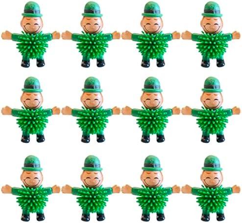 12Pcs St Patrick's Day Mini Leprechaun Toys,Squeeze Porcupine Toys Stress Relief Fidget Toy for Kids Boys St Patrick's Day Party Favor,Home Decor(Child)