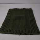 RESARE Waffle Bath Mat for Bathroom, Super Absorbent Bathroom Rugs Non Slip Machine Washable, Ultra Soft Quick Dry Boho Bath Rugs with Tassels for Floor, Upgraded Bordered Design, 17"x24" Green