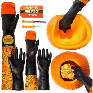 Pumpkin Scraper Glove  As Seen On Shark Tank - Mess Free and Fun Pumpkin Carving Kit  Carve and Clean Jack-O-Lantern Guts with Ease and Zero Mess on Your Hands! (Kids Kit)