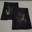 Boho Vintage Botanical Kitchen Towels Set of 2, Rustic Elegant Floral Dish Tea Towels for Kitchen Decor, Dark Cottagecore Flower Plants Hand Towels for Bathroom Decor, 16x24 Inches