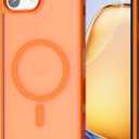 Magnetic for iPhone 16e Case Compatible with MagSafe Military Grade Drop Protection Translucent Matte Shockproof with Anti-Fingerprint Phone Case,(Orange, iPhone 16e)