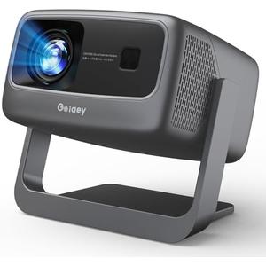[3500 ANSI/ Official Apps/65W Audio] Outdoor 4K Projector with WiFi and Bluetooth, Auto Focus, Auto Keystone Smart Projector Support DoIby Audio, 2026 Upgrade GO2 Short Throw Projector with 360°Stand