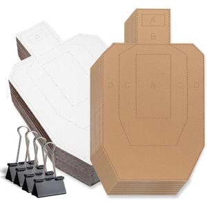 Shooting Targets 30x18 Inch Cardboard Targets with 4 Clips Heavy-Duty Corrugated for Pistol & Rifle Practice Pre-Marked Scoring Zones for Range & Training Use