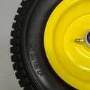 13x5.00-6 Lawn Mower Tires with Rim 13x5-6 NHS Pneumatic Tires with Tube, 3" Centered Hub, 3/4" Bushings 2 Pack