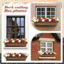 Wenqik 12 Set Window Deck Railing Planter Boxes with Coconut Liner 24" Balcony Railing Planter Metal Flower Box Hanging Decoration for Outdoor Fence Patio
