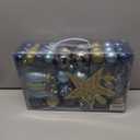 87Pcs Christmas Ball Ornaments Set, Assorted Shatterproof Hanging Tree Decorative for Xmas Tree Holiday Party and Home Decor (Blue & Gold)