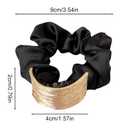 6 Pcs Metal Hair Scrunchies for Women & Girls, Silk Satin Elastic Hair Ties, Ponytail Holders for Thick & Thin Hair, Luxury Strong Hold Hair Accessories