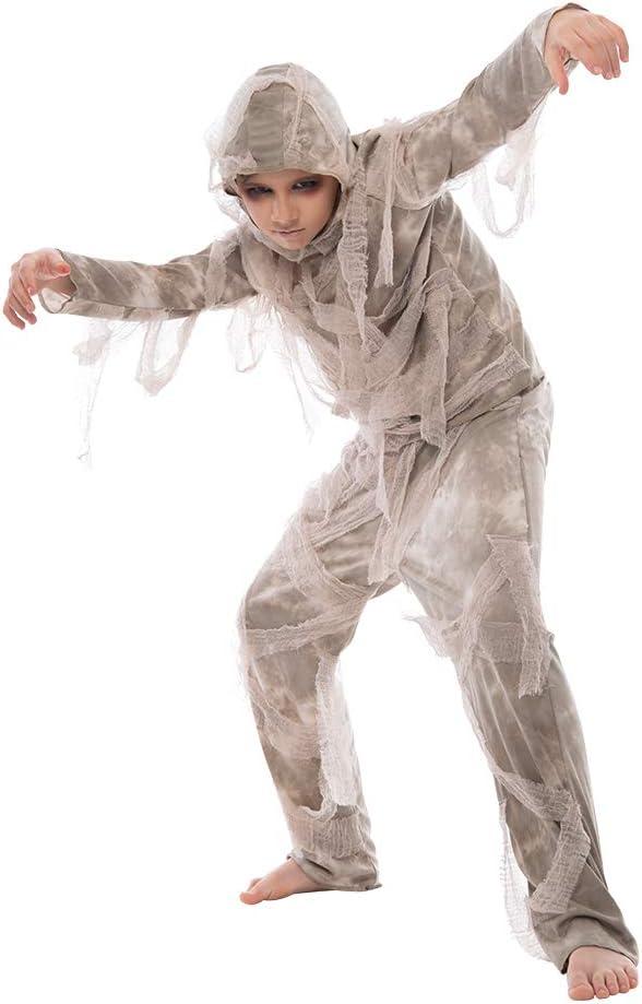 EraSpooky Halloween Mummy Costume Child Horror Fancy Dress Kids Egypt Costume, M