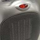 Amazon Basics Oscillating Ceramic Space Heater, Portable Indoor Heating Solution, With Overheat and Tip-Over Protection, Thermostat, 1500W, 7.52"D x 6.34"W x 9.45"H, Silver