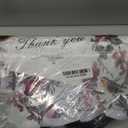 WAKAKO 60 Pack Thank You Bags for Business, Reusable Plastic Shopping Retail Gift Bags with Loop Handle, Retail Boutique Merchandise Use Eco-Friendly Floral (18" W x 16" H)