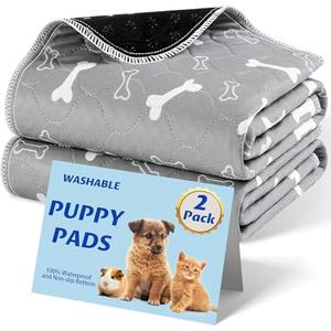 Baodan Washable Pee Pads for Dogs, 4Pack Reusable Puppy Pads, Fast Absorbent Dog Pee Pads for Crate Pet Training Pads, Waterproof Whelping Pads for Dogs Bed Mat Crate Indoor (Grey, 18x24)
