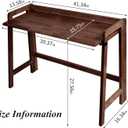 Computer Desk, Foldable Desk, Home Office Desks, Solid Wood Writing Desk, Mid Century Modern Desks, Oak Study Table, Folding Desks for Small Spaces, 39.4 W x 27.6 H x 13.6 D Inches, Walnut