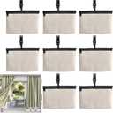 8 Pack Outdoor Curtain Weights with Clip, Heavy Duty Windproof Curtains Sandbags Weight for Gazebo Pergola Garden Yard, Anti-Drop Patio Curtain Bottom Weights Bags for Heavy Wind,Waterproof,Beige