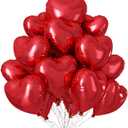 Red Heart Balloons,12Pcs 18 Inch Red Foil Love Heart Shaped Balloons for Girl Valentines Day Birthday Wedding Engagement Anniversary Party Celebration Baby Shower Decorations