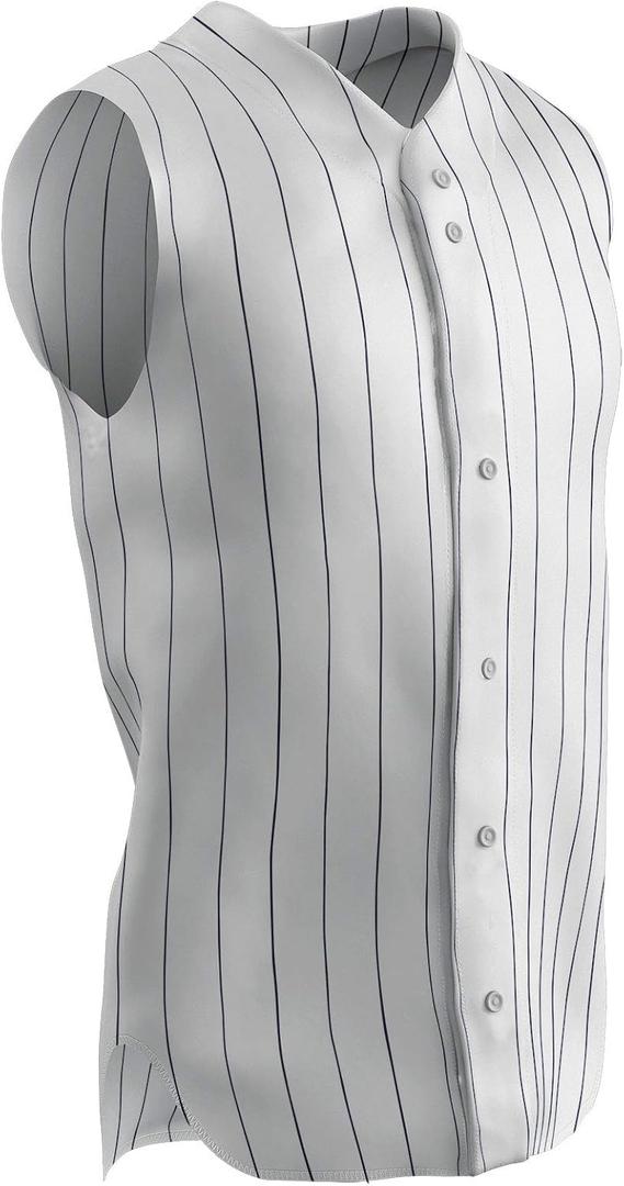 Champro Boys' Ace Sleeveless Baseball Jersey, Navy PIN, Youth Medium (White)