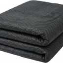 Moving Blankets 72"x80", (45 lb/dz Weight), Heavy Duty Moving Blanket, Deluxe Quality Padded Packing Blankets for Furniture Shipping and Storage, Black (1 Blanket)
