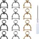 12Pcs Swivel Horseshoe D-Rings U Shape O Ring Screw in Shackle Semicircle with Screwdriver DIY Leather Strap Craft Purse Replacement (Multicolor)