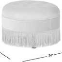 Jennifer Taylor Home Yolanda 24" Round Upholstered Accent Ottoman, Burnt Orange Performance Velvet