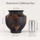 Wabi Sabi Vase, 9.8" Rustic Brown Ceramic Vase for Home Decor, Table, Shelf