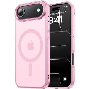Tigowos Magnetic for iPhone Air Case Fits MagSafe 16FT Drop Resistant Matte Skin Feeling Back Cover Shockproof Slim Fit for iPhone 17 Air Phone Case 6.5 inch,Light Pink