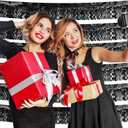 6P Wavy Metallic Foil Fringe Banner Tinsel Banner Backdrop Garland Curtains for Parade Floats Wedding Birthday Parties Decoration Halloween Christmas (Black)