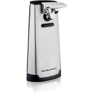 Hamilton Beach Extra-Tall Electric Automatic Can Opener with Easy-Clean Detachable Cutting Lever, Cord Storage, Knife Sharpener, Brushed Stainless Steel (76700)