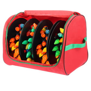 TKYHRMAS Christmas Ornament Storage Box, Ornament Storage Container with 8 Trays, Xmas Decoration Organizer Holds Up to 128 Decoration Balls, Durable 600D Oxford Material（Red）