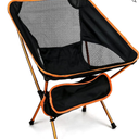 QWORK Ultralight Portable Camping Chair with Triangular Stability – Aluminum Alloy Frame, Ripstop Polyester Seat, Plastic Joints, 330 lbs Capacity - for Fishing, Camping, Hiking and Backpacking Orange