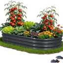Gartist 8x4x1 ft Large Gray Raised Garden Bed Planter, Easy Assembly Metal Garden Bed Outdoor for Vegetables, Flowers & Herbs