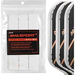 Pickleball Paddle Protection Tape - Paddle Head Edge Guard - Racket Edge Protection Tape -Fit Perfectly Curved Edge -No Wrinkling (Width 23mm, White)