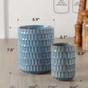 Utensil Holder, 7.5"+5.3" Ceramic Kitchen Utensil Holder for Countertop, Large Cooking Utensil Crock for Kitchen Counter, Set of 2, Blue