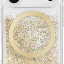 Case-Mate iPhone 17 Pro Case [Compatible with MagSafe] - Liquid Glitter Phone Case with 12ft Drop Protection - Premium Magnetic Cover for iPhone 17 Pro - Gold Waterfall