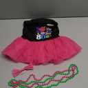 MuYaoPet Dog 80s Outfits Dress with Hair Bow and Necklace, I Love 80S Halloween Pet Disco Costume for Small Medium Dogs Girl, Summer Cat Puppy Dress Tutu Skirt, Size: L(Bust 18.1inch|7-12Lbs)