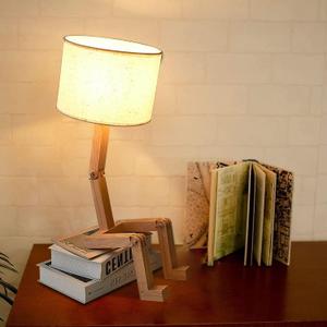 Cute Desk Lamp,Unique Lamps,Wood Table Lamp,Adjustable Legs and Arms,Cool Lamps Desk Light Home Office LivingRoom Bedroom Decoration,Novelty,Bookshelf,E26 Base Holder