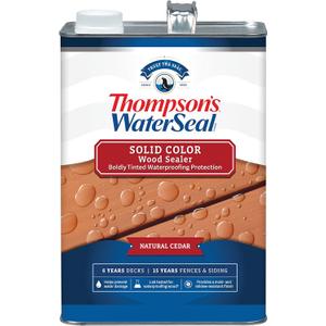 Thompsons WaterSeal Solid Color Waterproofing Wood Stain and Sealer, Natural Cedar, 1 Gallon
