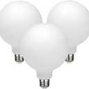 KGC LED Edison Globe Light Bulb, 2700K Warm White CRI 90, LED Filament Light Bulbs, 5.5W Equivalent to 60W, G30(G95) Dimmable 500LM E26 Medium Base, Milky Glass, Bathroom Vanity Mirror Light Pack of 3