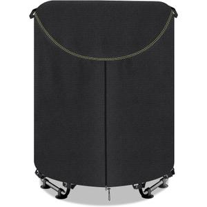 Kids Trampoline Cover,600D Heavy-Duty Outdoor Waterproof Trampoline Cover, UV-Resistant and Windproof,Suitable for 5560 inch Round Kids' Trampolines with Drawstring & Buckles - Black