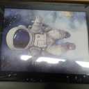 3 Pcs Astronaut Space Wall Art for Boys Room Framed 8x10 Inch Kids Outer Space Canvas Prints Rocket & Planets Galaxy Nursery Decor for Bedroom Playroom, 8W" x 10L"