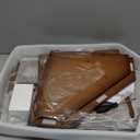 Corner Bread Box for Kitchen Counter, Bamboo Wood Large Capacity Bread Storage Bin with Acrylic Wavy Door Panel (Brown, Extra Large)